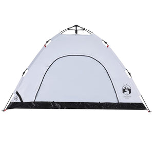 vidaXL Camping Tent 4-Person White Blackout Fabric Quick Release