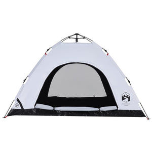 vidaXL Camping Tent 4-Person White Blackout Fabric Quick Release