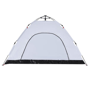 vidaXL Camping Tent 4-Person White Blackout Fabric Quick Release