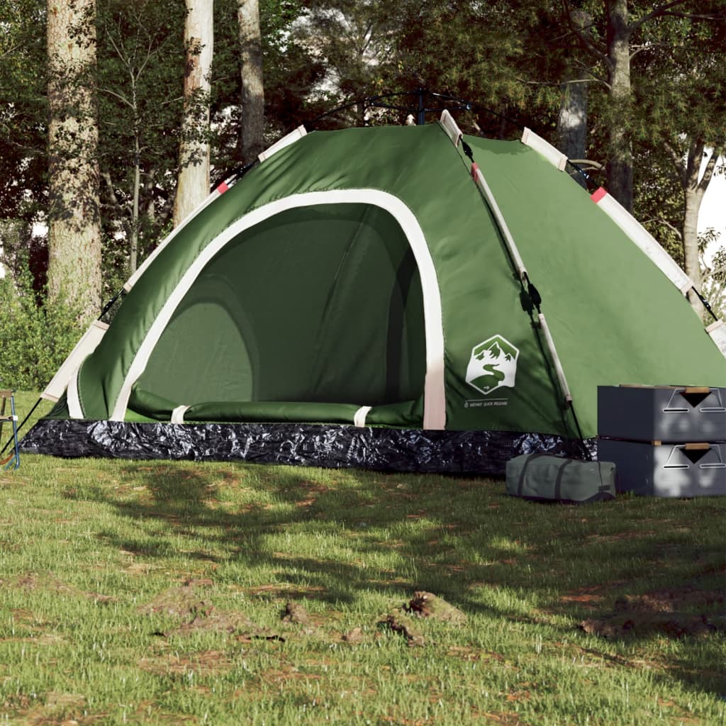 vidaXL Camping Tent 5-Person Green Quick Release