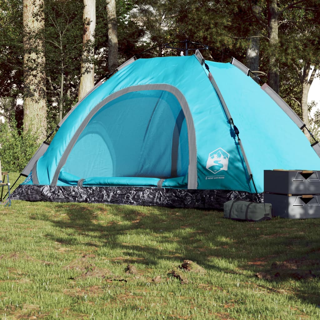 vidaXL Camping Tent 5-Person Blue Quick Release