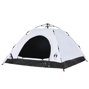 vidaXL Camping Tent 5-Person White Blackout Fabric Quick Release