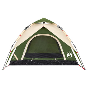 vidaXL Camping Tent Dome 3-Person Green Quick Release