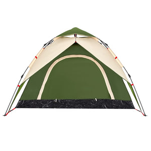 vidaXL Camping Tent Dome 3-Person Green Quick Release