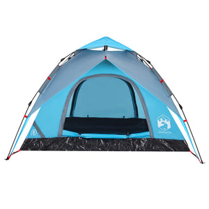 vidaXL Camping Tent Dome 3-Person Blue Quick Release