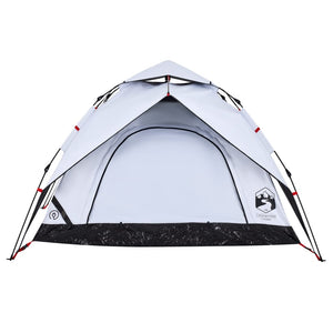 vidaXL Camping Tent Dome 3-Person White Blackout Fabric Quick Release