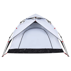 vidaXL Camping Tent Dome 3-Person White Blackout Fabric Quick Release