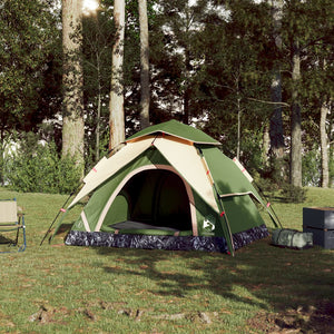 vidaXL Camping Tent Dome 4-Person Green Quick Release