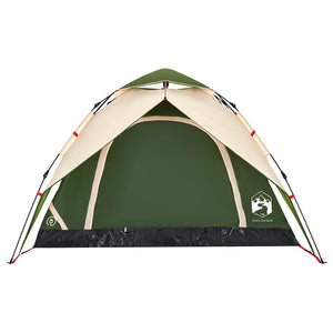 vidaXL Camping Tent Dome 4-Person Green Quick Release