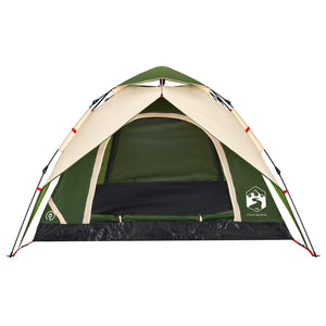 vidaXL Camping Tent Dome 4-Person Green Quick Release