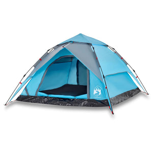 vidaXL Camping Tent Dome 4-Person Blue Quick Release