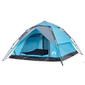 vidaXL Camping Tent Dome 4-Person Blue Quick Release