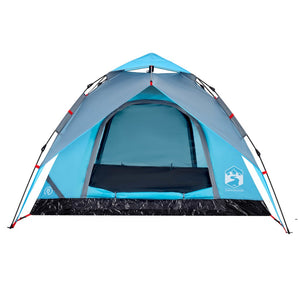 vidaXL Camping Tent Dome 4-Person Blue Quick Release