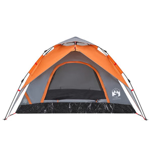 vidaXL Camping Tent Dome 5-Person Grey and Orange Quick Release