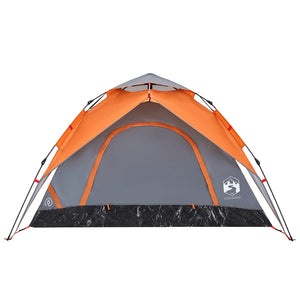 vidaXL Camping Tent Dome 5-Person Grey and Orange Quick Release