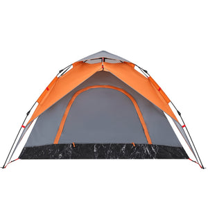 vidaXL Camping Tent Dome 5-Person Grey and Orange Quick Release