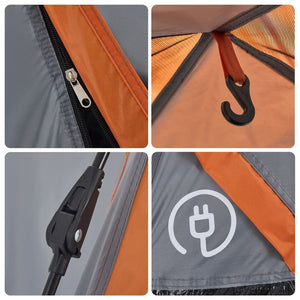 vidaXL Camping Tent Dome 5-Person Grey and Orange Quick Release