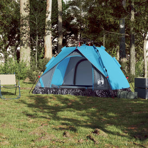 vidaXL Camping Tent Dome 2-Person Blue Quick Release