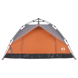 vidaXL Camping Tent Dome 2-Person Grey and Orange Quick Release