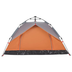 vidaXL Camping Tent Dome 2-Person Grey and Orange Quick Release