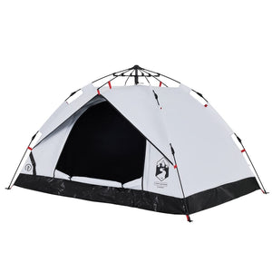 vidaXL Camping Tent Dome 2-Person White Blackout Fabric Quick Release