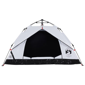 vidaXL Camping Tent Dome 2-Person White Blackout Fabric Quick Release