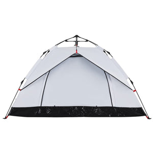 vidaXL Camping Tent Dome 2-Person White Blackout Fabric Quick Release