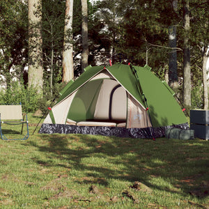 vidaXL Camping Tent Dome 3-Person Green Quick Release