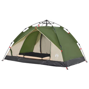 vidaXL Camping Tent Dome 3-Person Green Quick Release