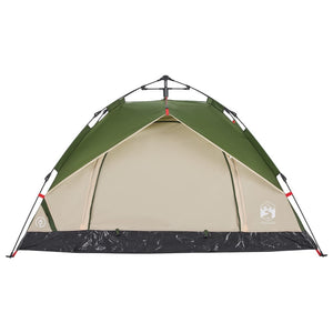 vidaXL Camping Tent Dome 3-Person Green Quick Release