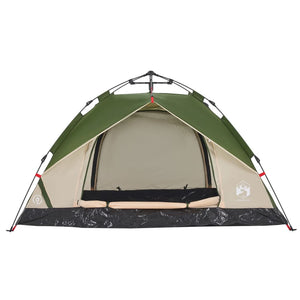 vidaXL Camping Tent Dome 3-Person Green Quick Release