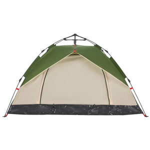 vidaXL Camping Tent Dome 3-Person Green Quick Release