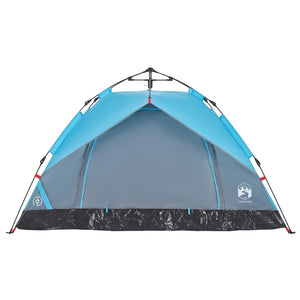 vidaXL Camping Tent Dome 3-Person Blue Quick Release