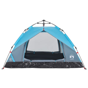 vidaXL Camping Tent Dome 3-Person Blue Quick Release