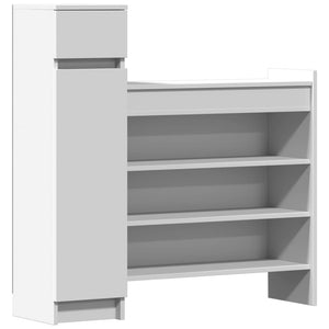 vidaXL Shoe Cabinet White 100.5x28x100 cm Engineered Wood