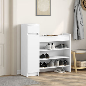 vidaXL Shoe Cabinet White 100.5x28x100 cm Engineered Wood