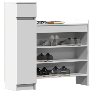 vidaXL Shoe Cabinet White 100.5x28x100 cm Engineered Wood