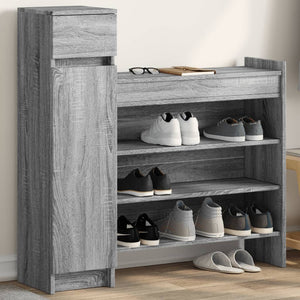 vidaXL Shoe Cabinet Grey Sonoma 100.5x28x100 cm Engineered Wood