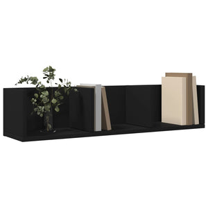 vidaXL Wall Cabinet Black 75x18x16.5 cm Engineered Wood