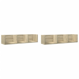 vidaXL Wall Cabinets 2 pcs Sonoma Oak 75x18x16.5 cm Engineered Wood