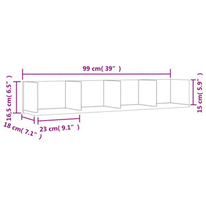 vidaXL Wall Cabinets 2 pcs White 99x18x16.5 cm Engineered Wood