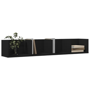 vidaXL Wall Cabinet Black 99x18x16.5 cm Engineered Wood