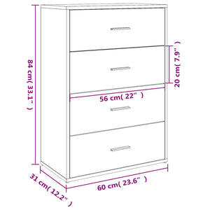 vidaXL Sideboard Black 60x31x84 cm Engineered Wood