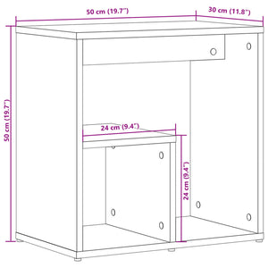 vidaXL Side Table Sonoma Oak 50x30x50 cm Engineered Wood