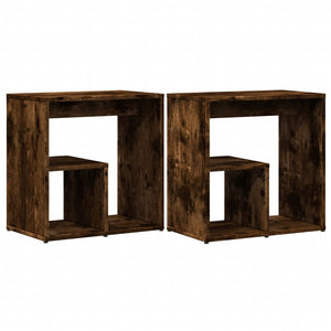 vidaXL Side Tables 2 pcs Smoked Oak 50x30x50 cm Engineered Wood