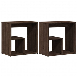 vidaXL Side Tables 2 pcs Brown Oak 50x30x50 cm Engineered Wood