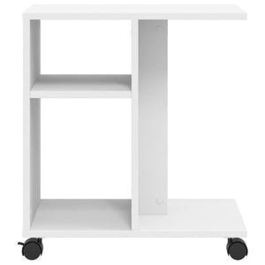 vidaXL Side Table with Wheels White 50x30x55 cm Engineered Wood