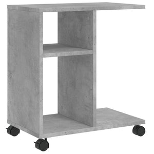 vidaXL Side Table with Wheels Concrete Grey 50x30x55 cm Engineered Wood