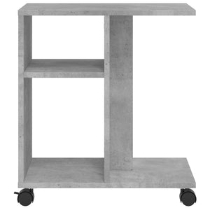 vidaXL Side Table with Wheels Concrete Grey 50x30x55 cm Engineered Wood