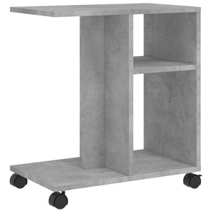 vidaXL Side Table with Wheels Concrete Grey 50x30x55 cm Engineered Wood